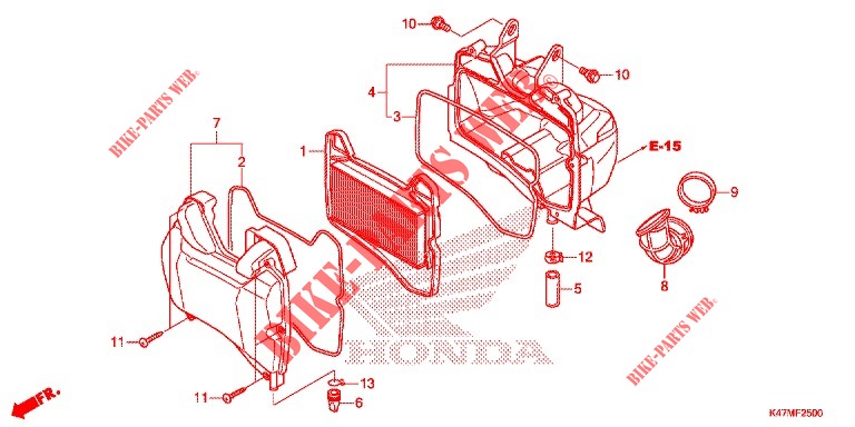 AIR FILTER for Honda DASH 125, Rear brake disk 2020