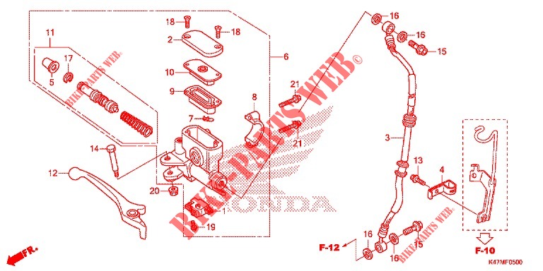 FRONT BRAKE MASTER CYLINDER for Honda DASH 125, Rear brake disk 2020