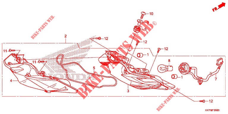 TAILLIGHT for Honda DASH 125, Rear brake disk 2020