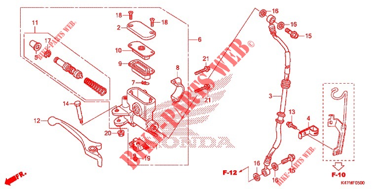 FRONT BRAKE MASTER CYLINDER for Honda DASH 125, Rear brake disk 2021