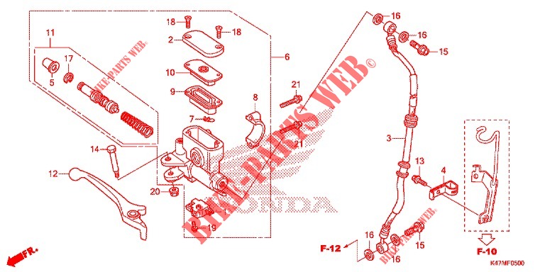 FRONT BRAKE MASTER CYLINDER for Honda DASH 125, Rear brake drum 2020
