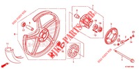 REAR WHEEL (AFS110MCS) for Honda WAVE 110 ALPHA, front disk, moulded wheels 2020