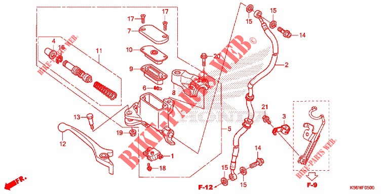 FRONT BRAKE MASTER CYLINDER for Honda RS 150 R V4 2020