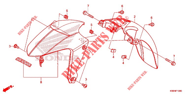 FRONT FENDER for Honda RS 150 R V4 2020