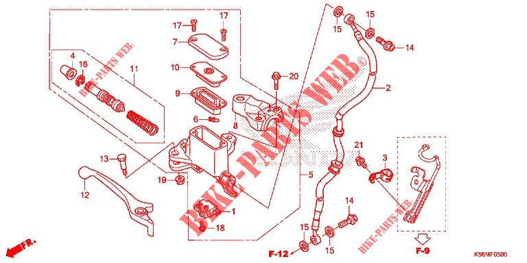 FRONT BRAKE MASTER CYLINDER for Honda RS 150 R V4 2021