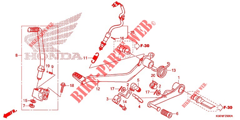 PEDAL for Honda RS 150 R V4 2020