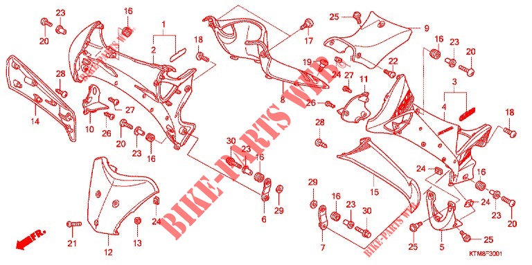 MAIN PIPE COVER/LEG SHIEL D (2) for Honda WAVE 125 S, Kick start 2008