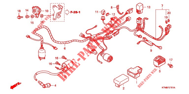 WIRE HARNESS (2) for Honda WAVE 125 S, Kick start 2008