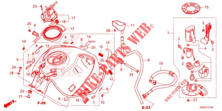 FUEL TANK/FUEL PUMP  for Honda CBR 250 RR SPECIAL 2020