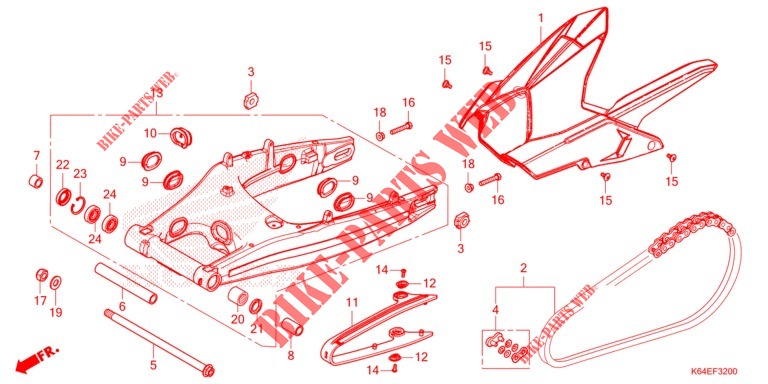 SWINGARM   for Honda CBR 250 RR SPECIAL 2020