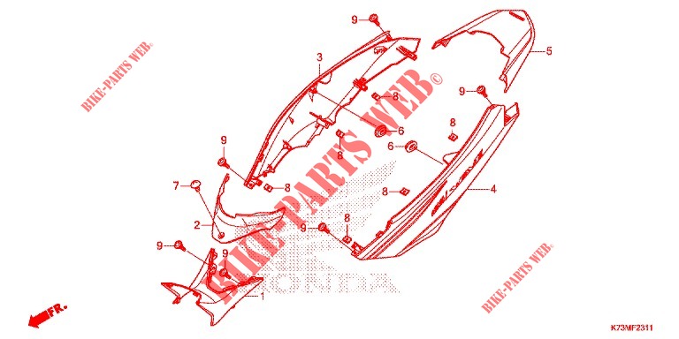 BODY COVER (AFS125MCSK/MCRK/MCRM) for Honda WAVE 125, Front disk, Rear brake disk 2021