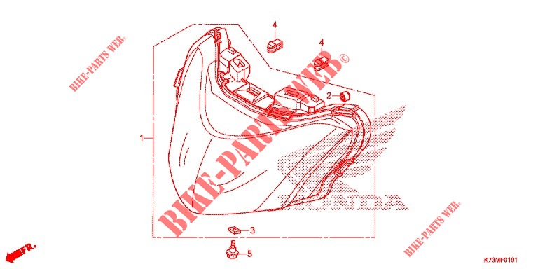HEADLIGHT (AFS125MCSK/MCRK/MCRM) for Honda WAVE 125, Front disk, Rear brake disk 2021