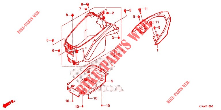     COMPARTIMENT A BAGAGES/BARRE D'APPUI for Honda BEAT 110 2020