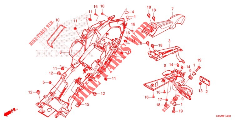 REAR FENDER for Honda CBR 150 R 2021