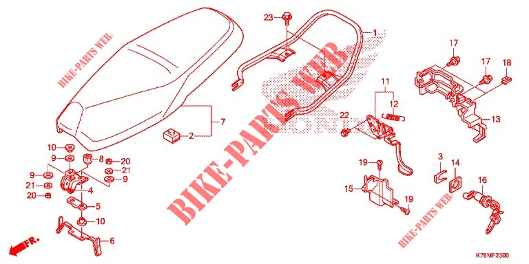 SEAT for Honda EX5 110 Electric start, Casted wheels 2020