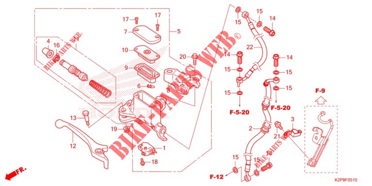 FRONT BRAKE MASTER CYLINDER for Honda RSX 150 2022