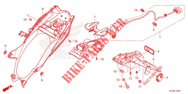 REAR FENDER for Honda RSX 150 2022