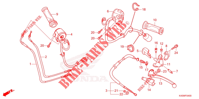     LEVIER DE GUIDON/COMMUTATEUR/CABLE for Honda CBR 150 R 2022