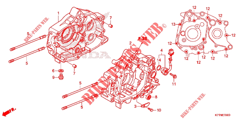     CARTER MOTEUR for Honda WAVE 110 ALPHA, front disk, moulded wheels 2023