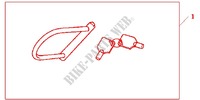 HONDA U LOCK 120/340 HAC for Honda CBR 600 RR RED 2012