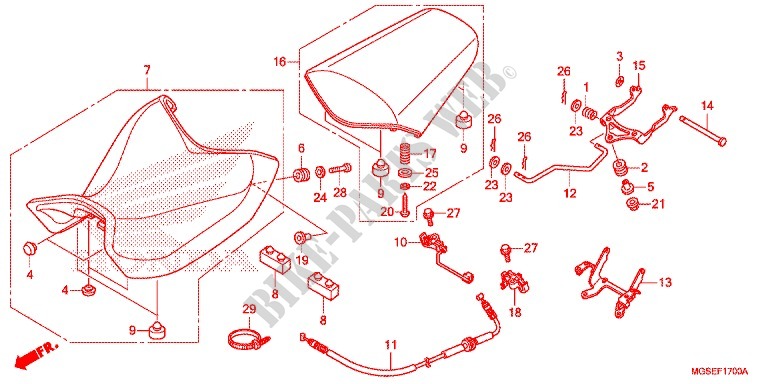 SINGLE SEAT (2) for Honda NC 700 ABS 2012