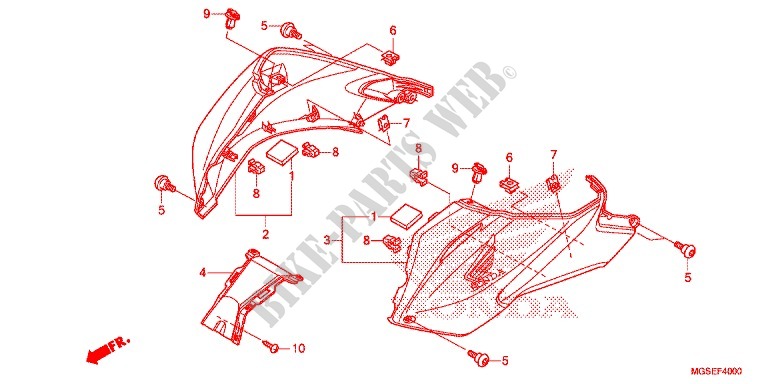 TOP COVER   POSITION LAMP for Honda NC 700 ABS 2012