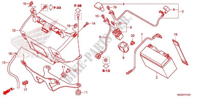 WIRE HARNESS/BATTERY for Honda NC 700 ABS 2012