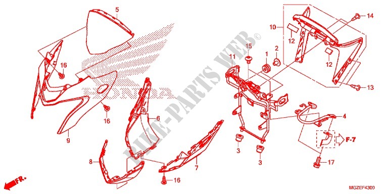 FRONT COWL for Honda CB 500F 2014