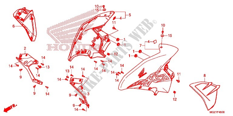 FRONT SIDE COWL for Honda CB 500 X ABS 2014