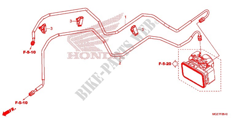 REAR BRAKE HOSE   BRAKE PIPE for Honda CB 500 X ABS 2014