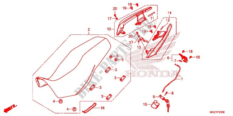 SEAT   PASSENGER GRIP for Honda CB 500 X ABS 2014
