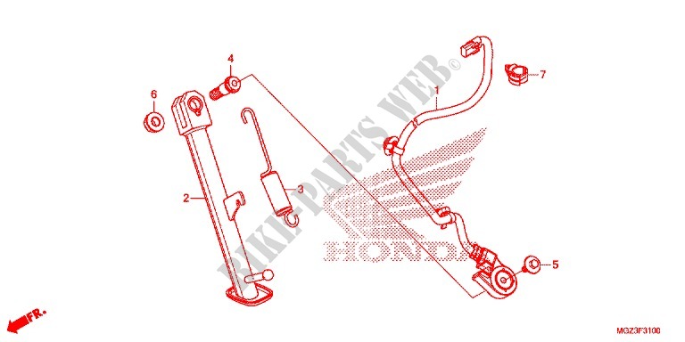 MAIN STAND   BRAKE PEDAL for Honda CBR 500 R ABS BLACK OR SILVER 2013
