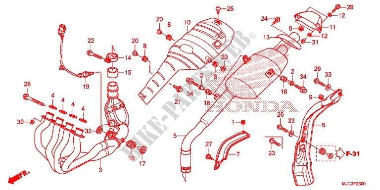 EXHAUST MUFFLER (2) for Honda CBR 600 RR ABS REPSOL 2013