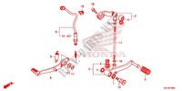 MAIN STAND   BRAKE PEDAL for Honda CBR 500 R RED 2015