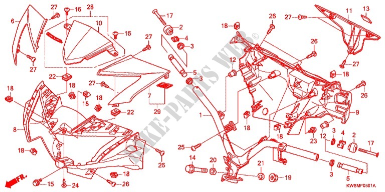 HANDLEBAR (2) for Honda WAVE DASH 110 REPSOL EDITION 2016