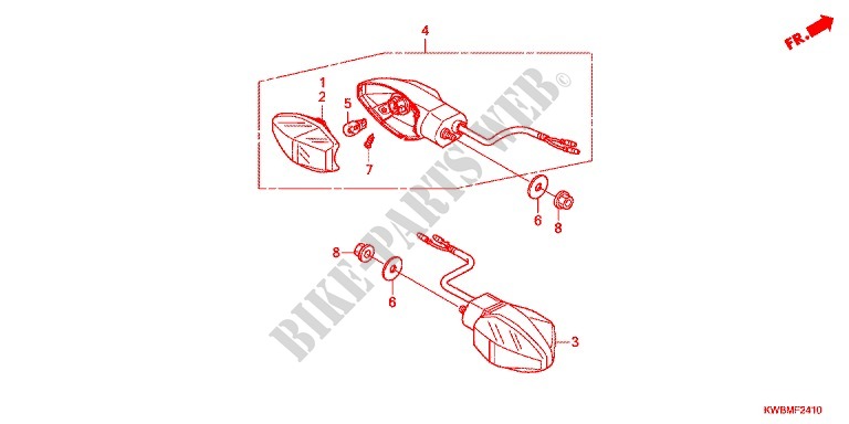 REAR INDICATOR for Honda WAVE DASH 110, single front brake disk 2016