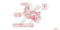 CAUTION LABEL (1) for Honda WAVE DASH 110 S, Electric start, rear brake drum 2012