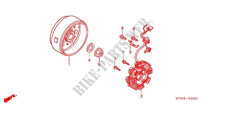 LEFT CRANKCASE COVER   ALTERNATOR (2) for Honda WAVE 125 X, Spoked wheels, Kick start only 2010