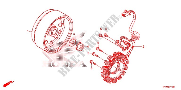 ALTERNATOR (AFS125MSD/MCSD,E/MCRD,E) for Honda FUTURE 125 Casted wheels, Rear brake disk 2014