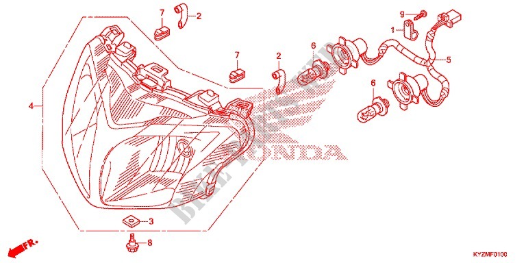 HEADLIGHT (AFS125MSD/MCSD,E/MCRD,E) for Honda FUTURE 125 Casted wheels, Rear brake disk 2014