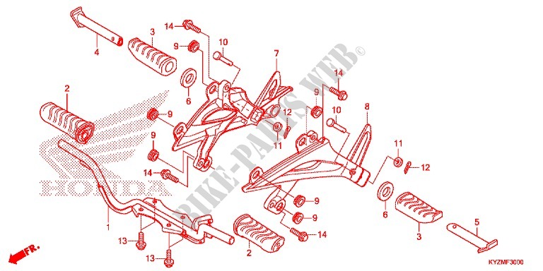 PEDAL for Honda FUTURE 125 Casted wheels, Rear brake disk 2014