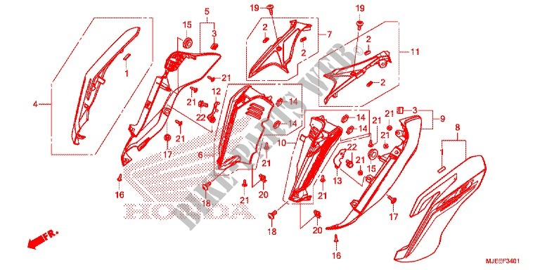 RADIATOR SIDE PANELS (2) for Honda CB 650 F 2017