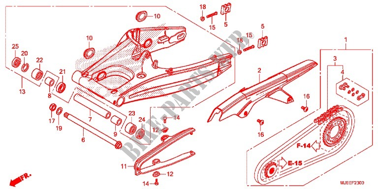 SWINGARM   CHAIN CASE for Honda CB 650 F 2017