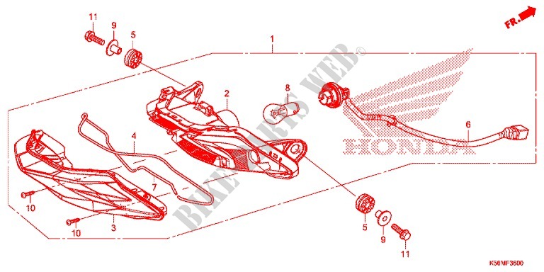 TAILLIGHT (2) for Honda RS 150 R V1 DARKY 2018