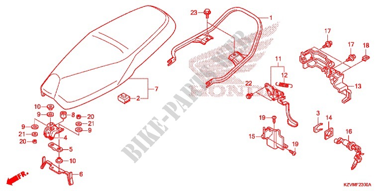 SINGLE SEAT (2) for Honda EX5 110 Kick start, carburetor 2013