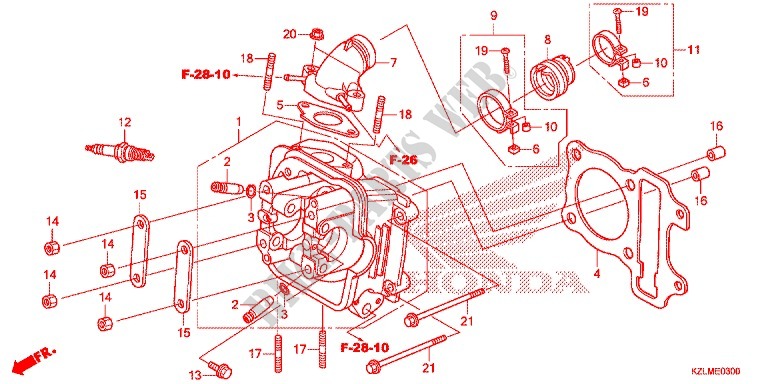 CYLINDER   HEAD for Honda SPACY 110 2013
