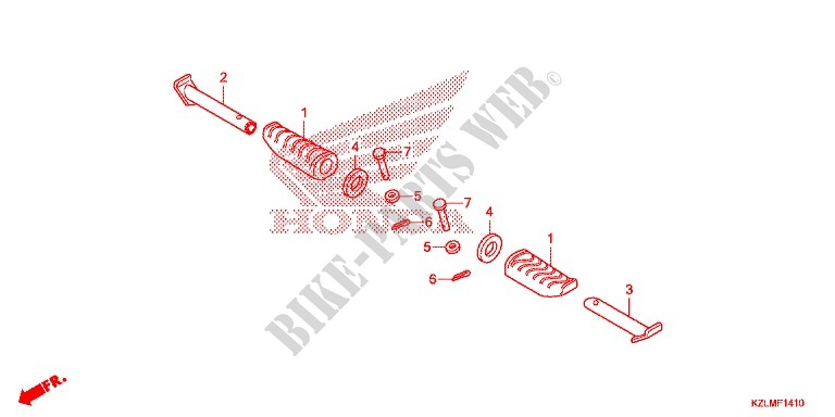 REAR SHOCK ABSORBER   REAR FOOT RESTS for Honda SPACY 110 SPECIAL EDITION 2015