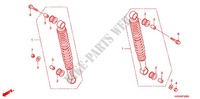 REAR SHOCK ABSORBER (2) for Honda WAVE 110 RS, Casted wheels, Electric start 2012