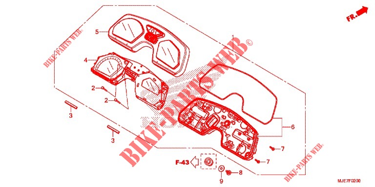 METER for Honda CBR 650 F RED 2018