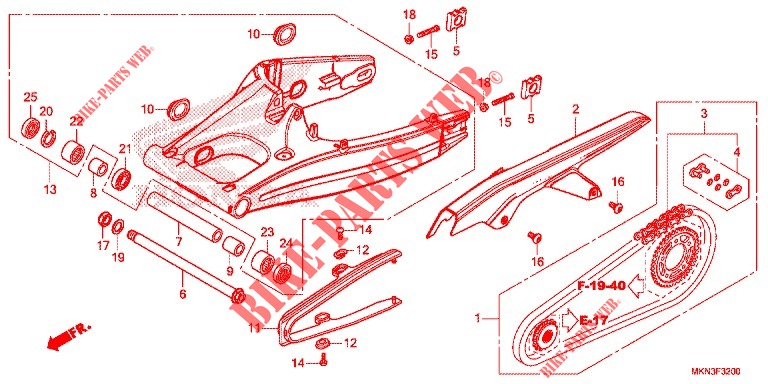 SWINGARM   CHAIN CASE for Honda CB 650 R 2019